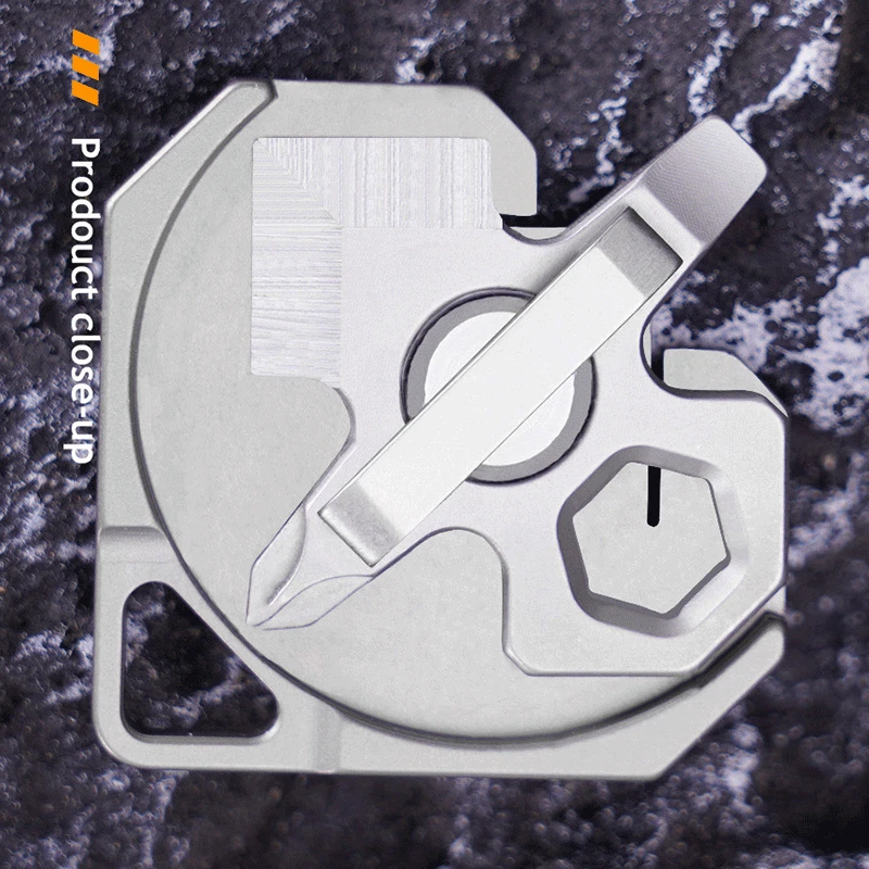 4 IN 1 Titanium Multi Tools Screwdriver Cutter Portable Camping EDC Keychain