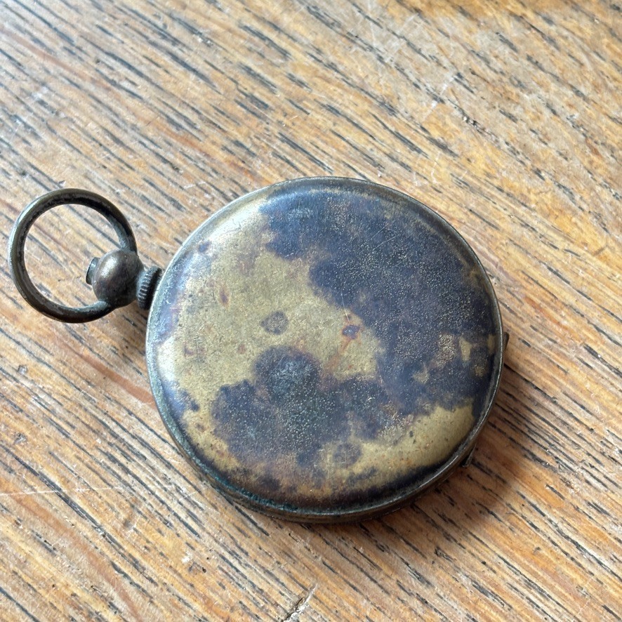 Small Pocket Compass Brass Case Possibly German