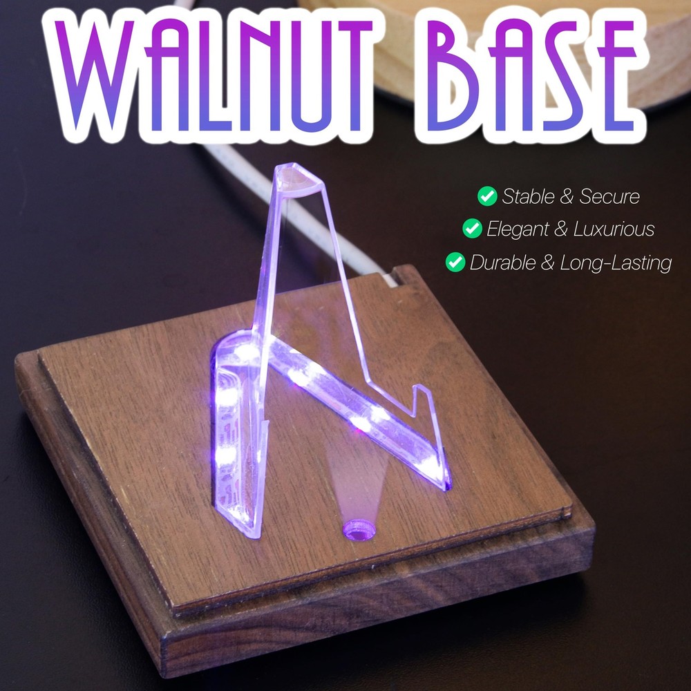 Championship Ring Display Case with Led Light, UV-Protected Clear