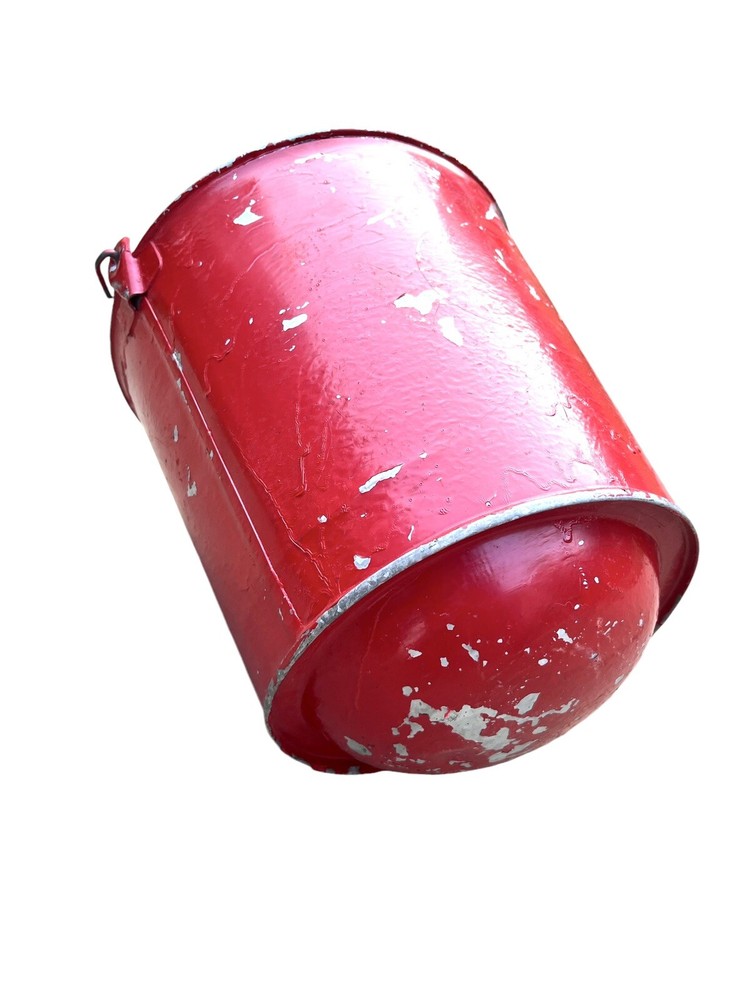 Vintage Wheeling Galvanized Fire Bucket w/ Round Bottom
