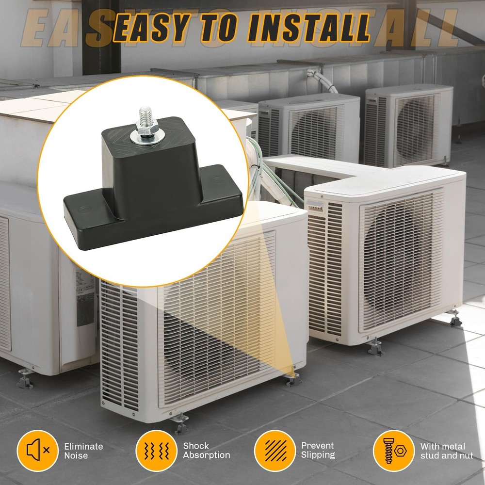 4Pack Rubber Vibration Isolator Mounting Bracket, Air Conditioner Mounting Br...