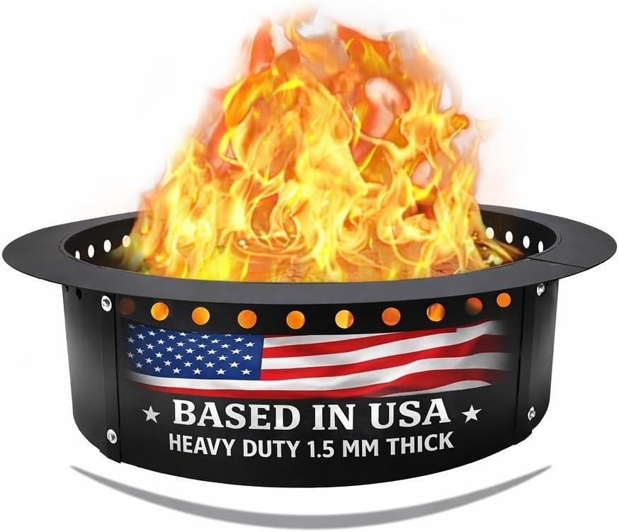 FEBTECH 42” Smokeless Fire Pit Insert with Heat Resistant Coating
