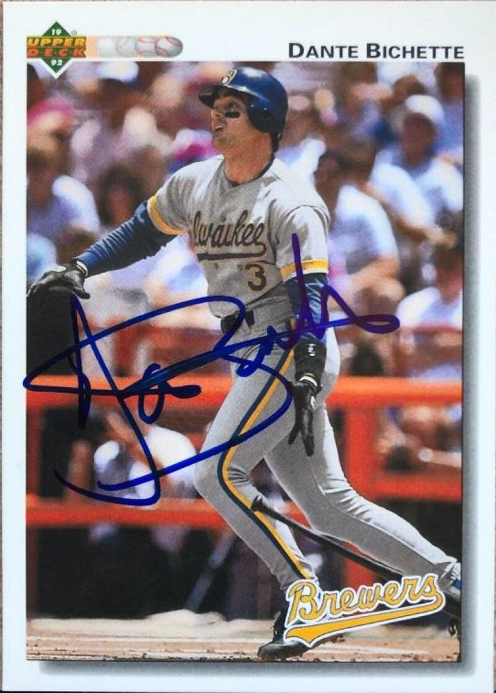 Dante Bichette Autographed 1992 Upper Deck #378