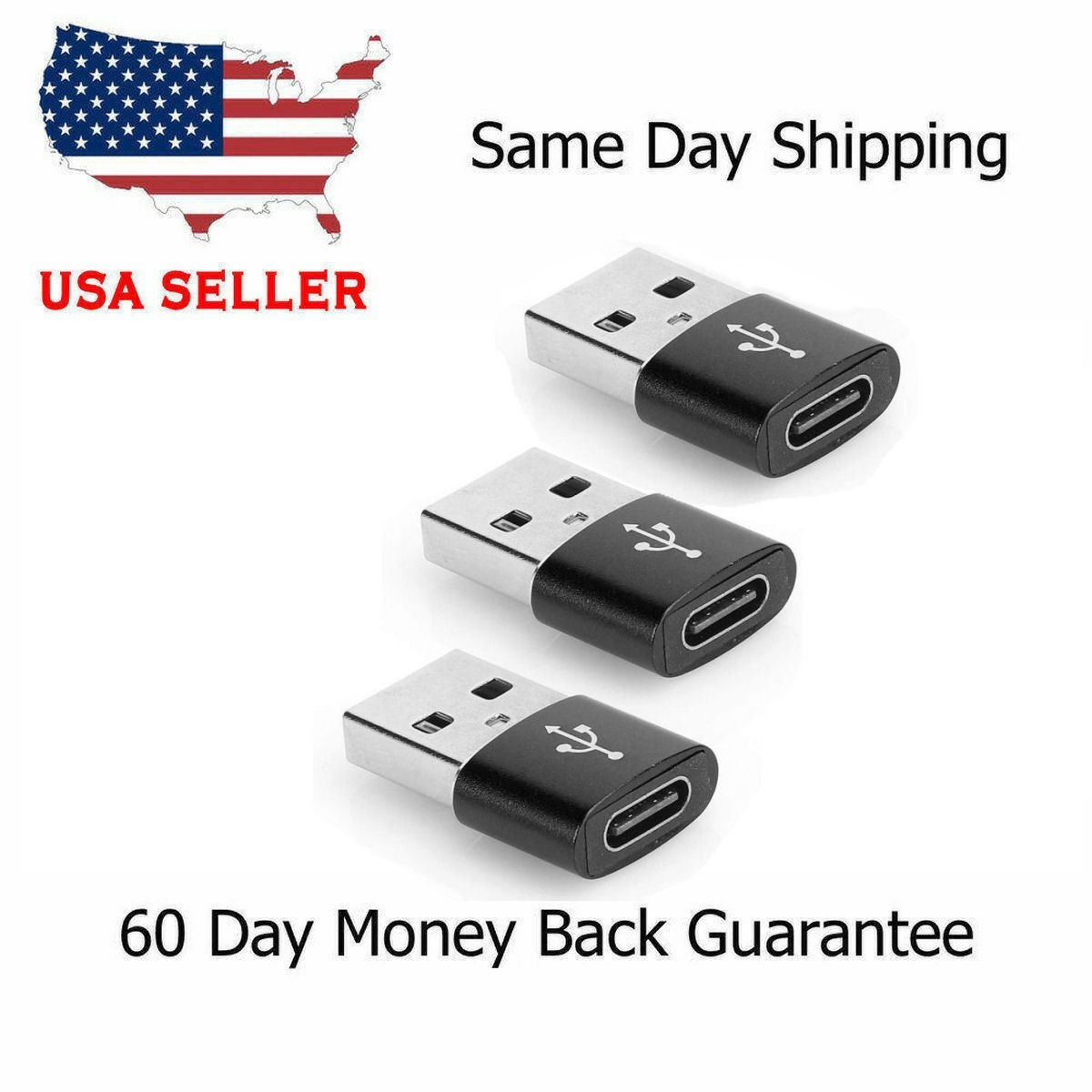3 PACK USB C 3.1 Type C Female to USB 3.0 Type A Male Port Converter Adapter NEW