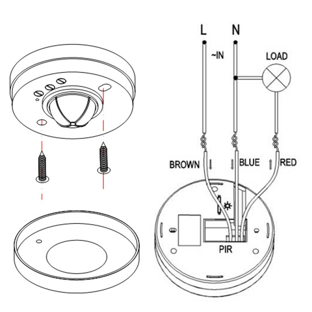 Sensky 360 Degree Ceiling Occupancy Sensor PIR Motion Sensor Switch with 3 detec