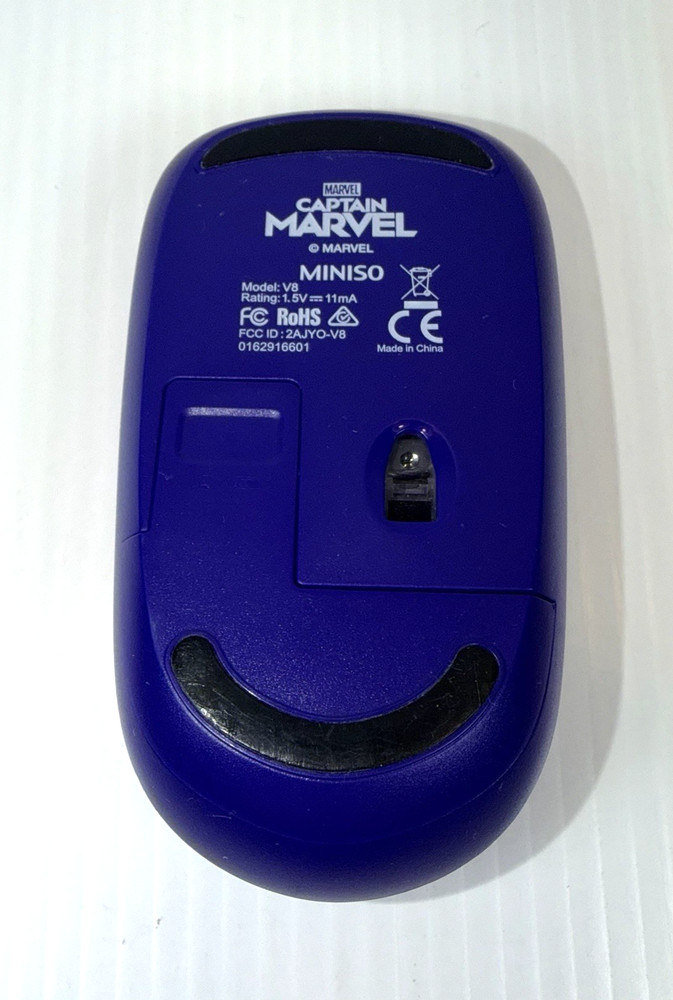 Marvel "Captain Marvel" Blue Wireless Computer Mouse - Works Perfect!