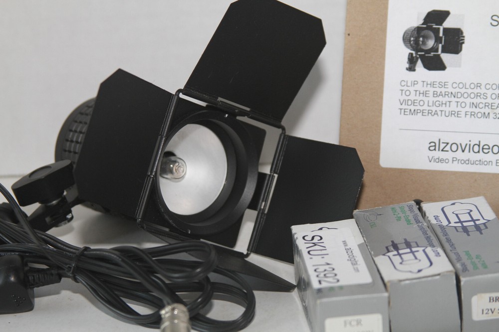 VIDEO Camcorder Light + Hot Shoe Extender extra bulbs gels electronics camera