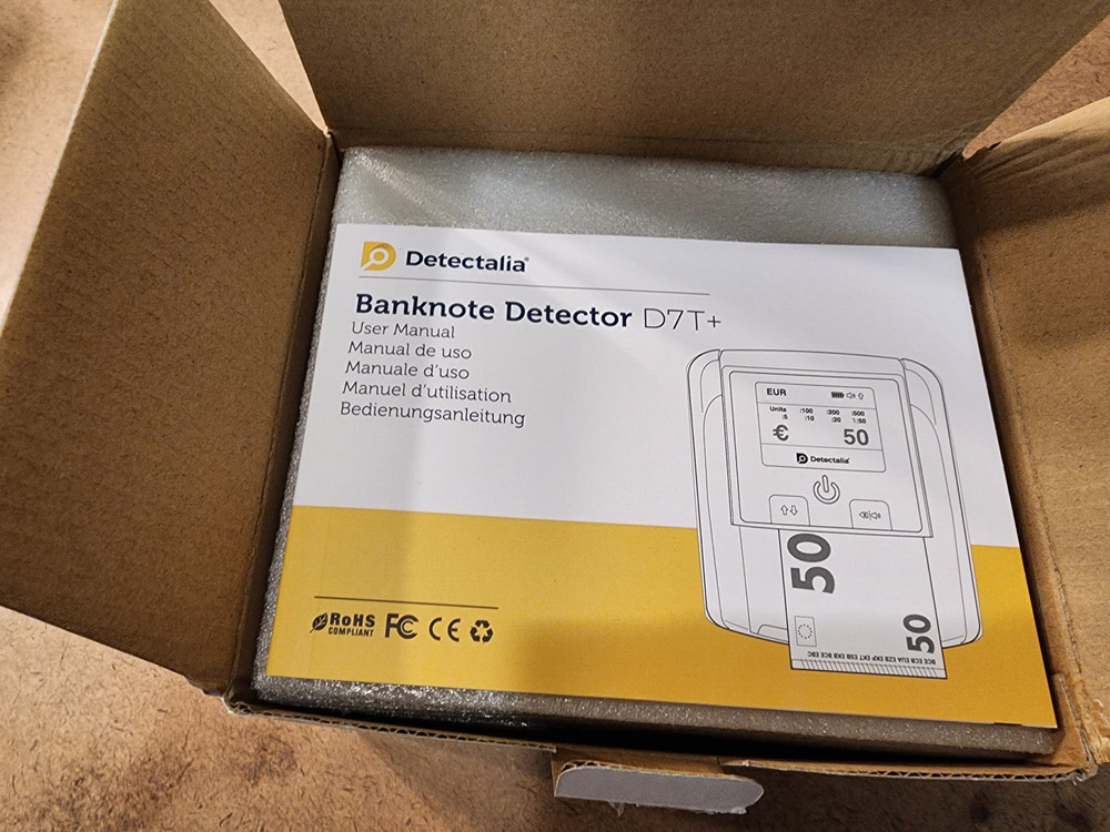 NEW Detectalia Banknote Counterfeit Detector D7T+