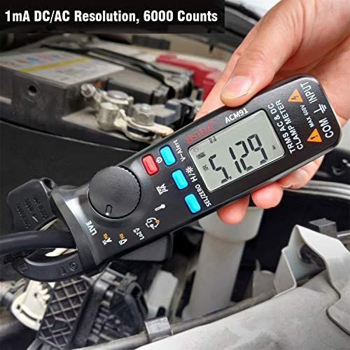 1mA DC Clamp Meter True RMS 6000 Counts Auto-Ranging Digital Multimeter ACM91