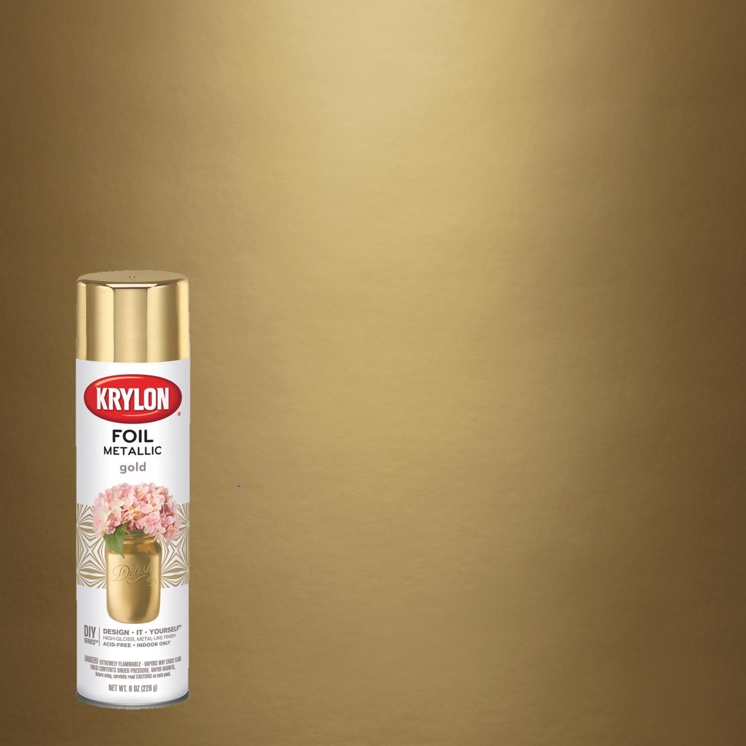 Krylon Fast Dry Resembles Actual Plating Gold Foil Premium Metallic Spray Paint