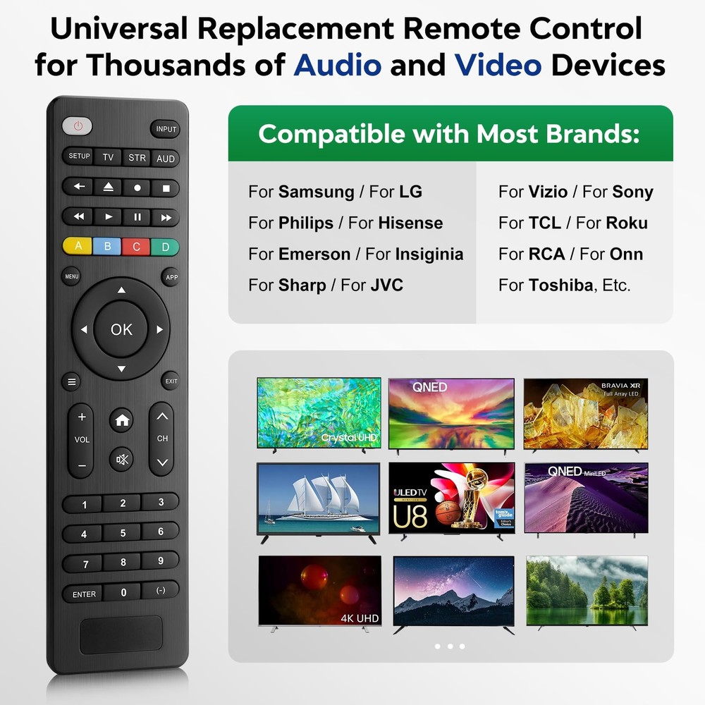 Universal-TV-Remote-Control Compatible with Black