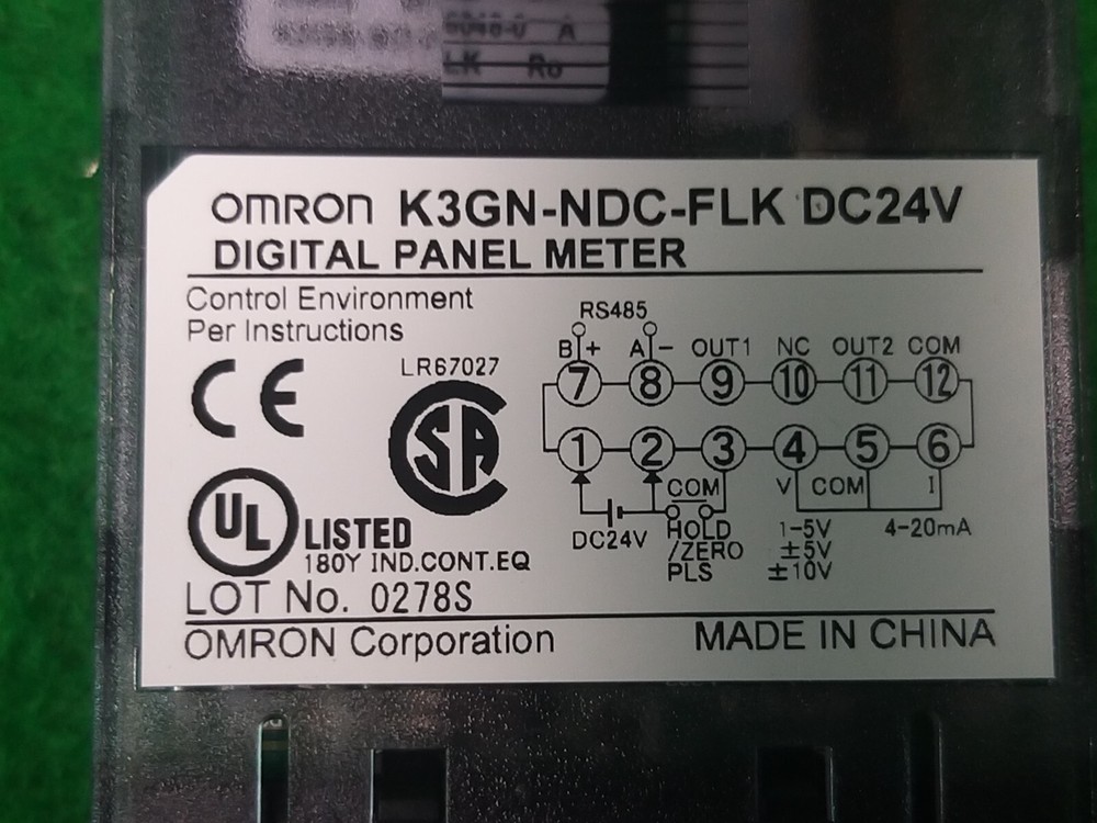 OMRON K3GN-NDC-FLK Digital Panel Meter, USED