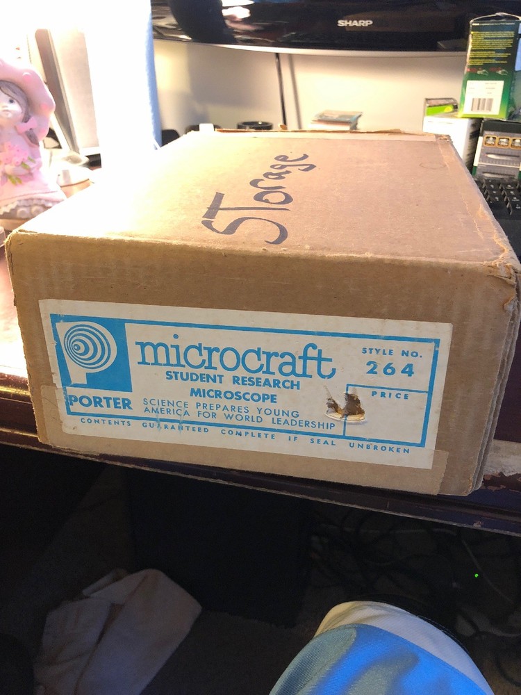 VINTAGE 1950s PORTER MICROCRAFT STUDENT RESEARCH MICROSCOPE LAB KIT SET NO. 264
