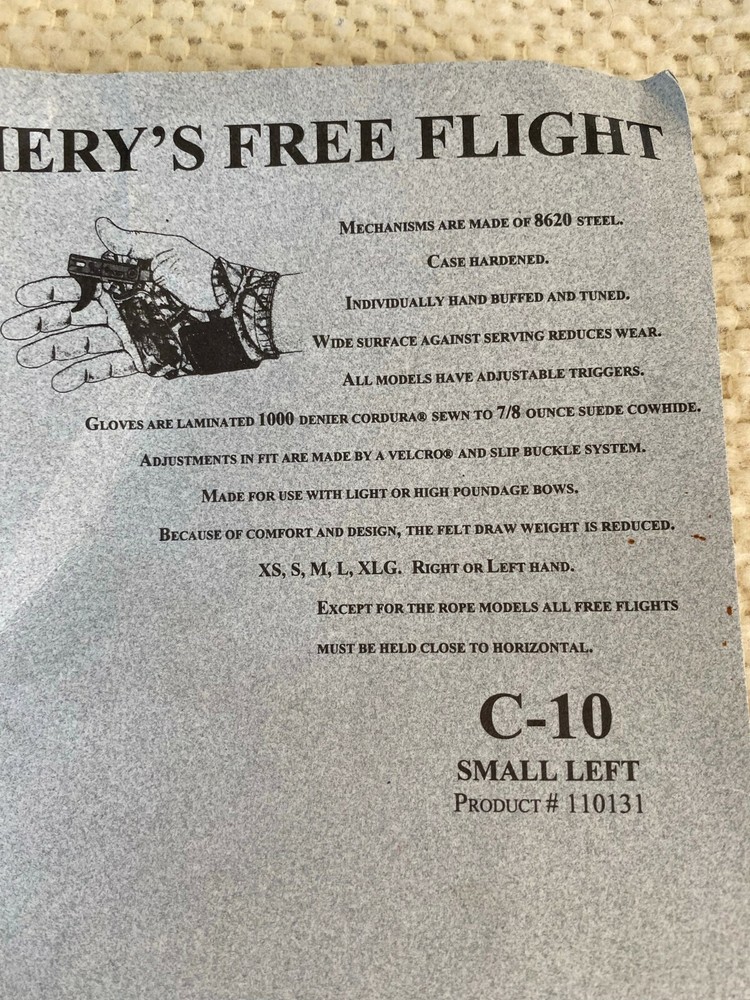 Winn Archery Free Flight Release Instructions Insert Page