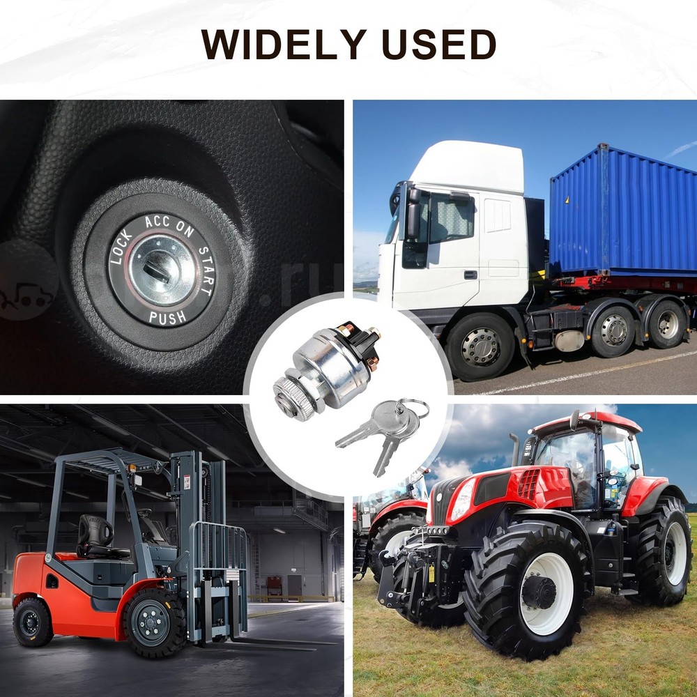 Ignition Switch with Key, 4 Position Universal Key Switch, Starter Switch 12V...