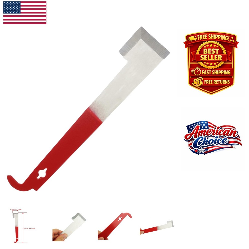 Durable Steel Beekeeping Hive Tool: J Hook for Easy Frame Lifting & Scraping