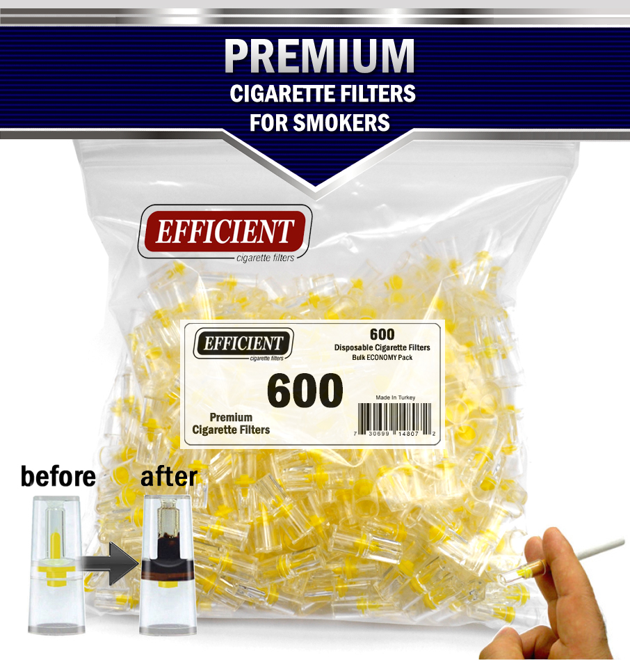 EFFICIENT Bulk Cigarette Filter Tips Block, Filter Out Tar & Nic (600 Filters)