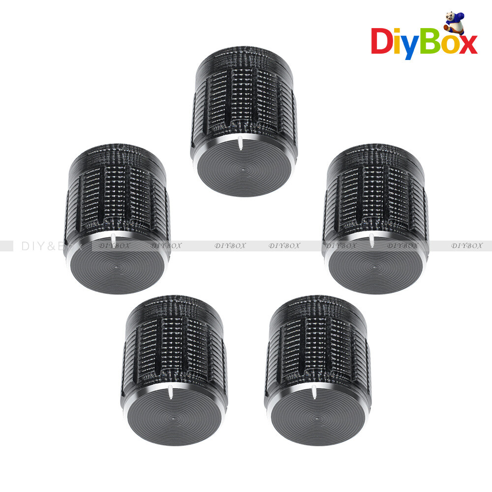 5PCS Volume Control Rotary Knobs For 6mm Dia Knurled Shaft Potentiometer New D