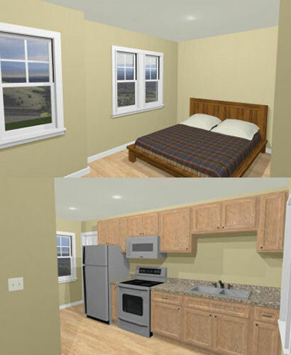 20x16 Tiny House -- PDF Floor Plan -- 292 sq ft -- Model 2