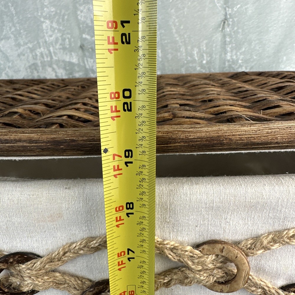 Lined Woven Rattan Laundry Hamper