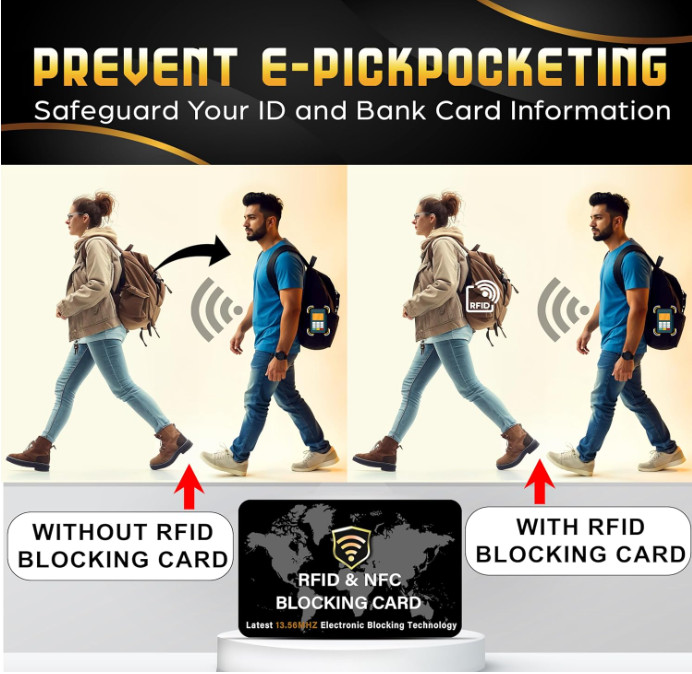 SaiTech IT 2 Pack RFID Blocking Card NFC Credit Debit Card Protector Black/White