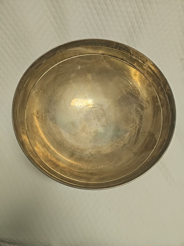 Pottery Barn Antique Silver Sentiment Serving Bowl 13"