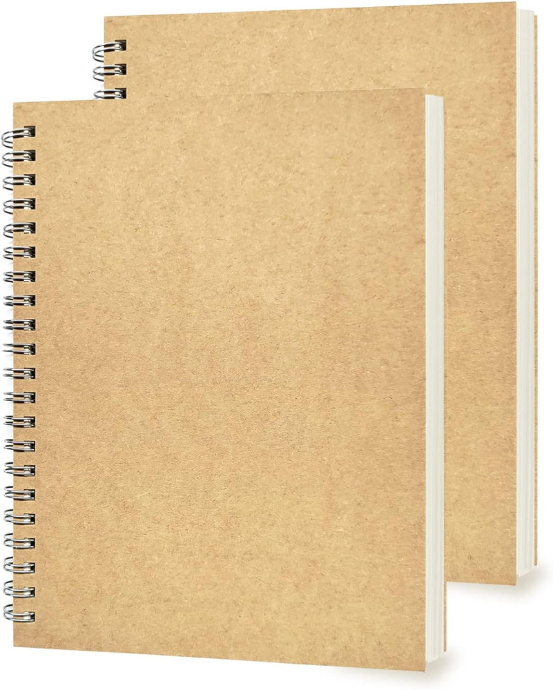 2 Pack College Ruled Notebook, Soft Yellow Cover Spiral Notebook, Memo Notepad S