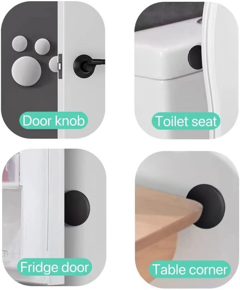 6Pcs 2'' Door Stoppers Wall Protector - round Silicone Door Knobs Guard Wall Shi