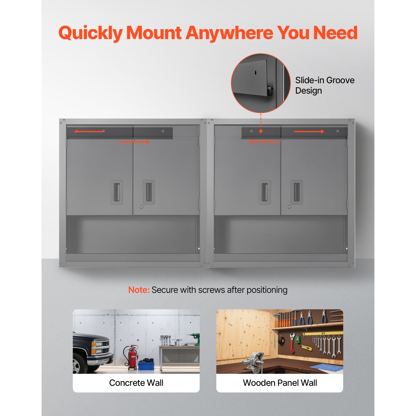 Uimoso 30-Inch Metal Wall Cabinet with Adjustable Shelf for Garage Storage