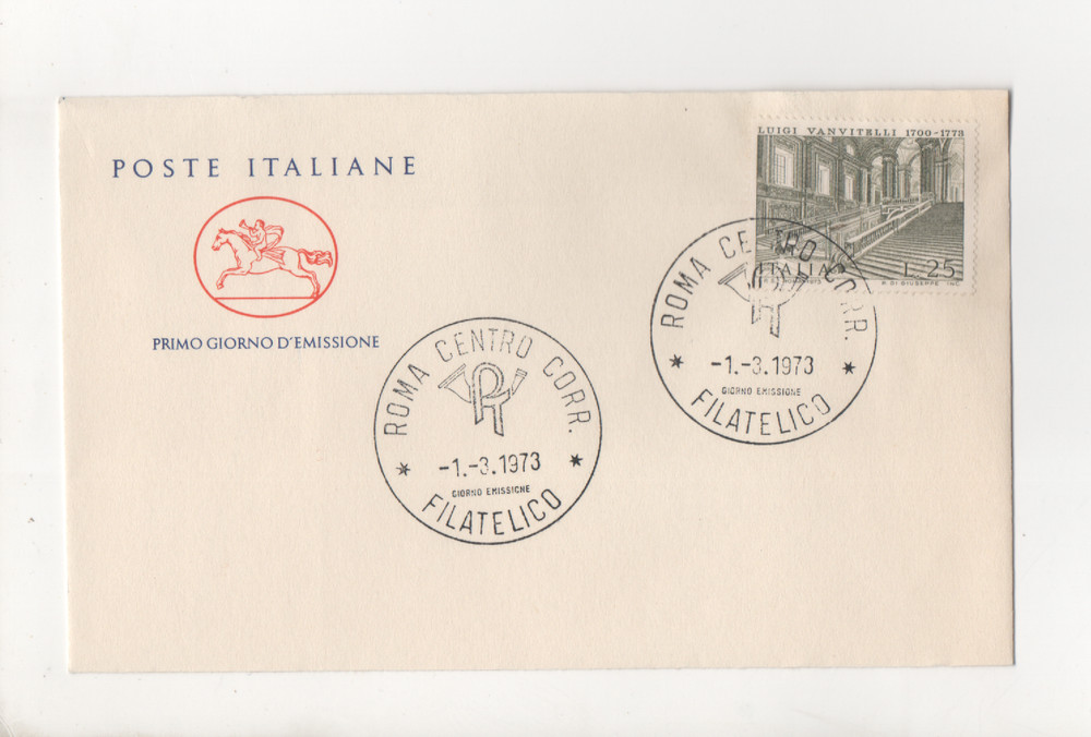 ITALY - 1973 - FDC - VANVITELLI - 1700 - 1773