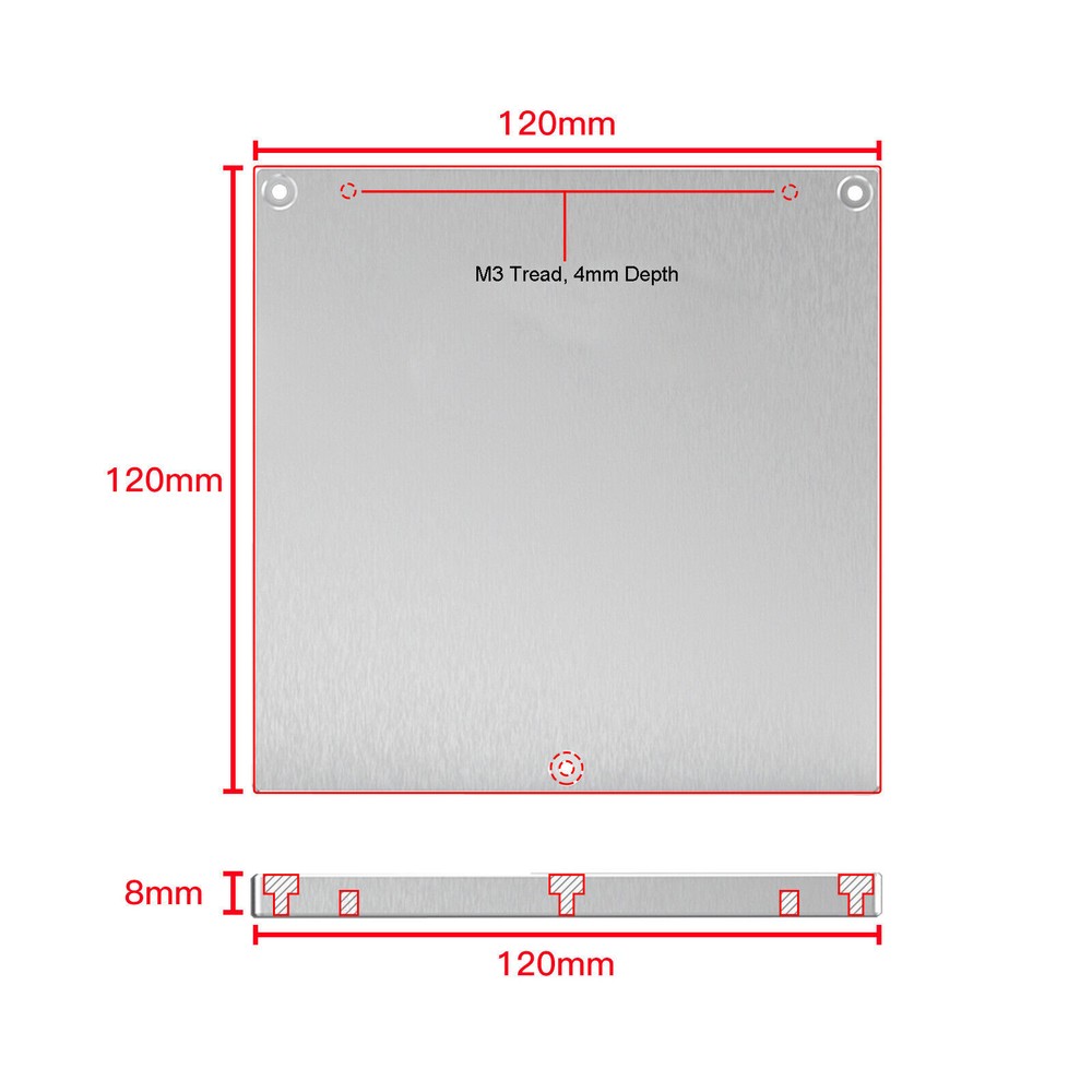 Practical Hotbed Support Aluminum Sheet for Voron 0/0.1 Printer 3D Printer
