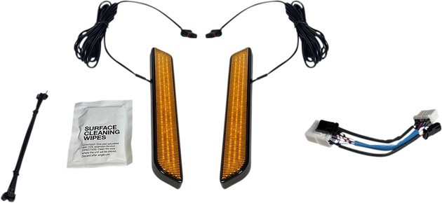 Custom Dynamics LED Fork Lights Black Amber #CD-FORK-HD-AB Harley Davidson
