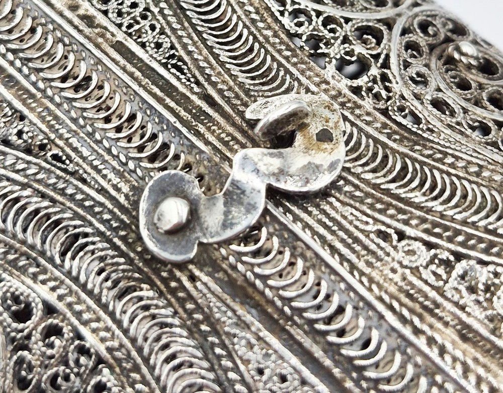 19TH CENTURY CONTINENTAL SOLID SILVER FILIGREE PURSE / BOX