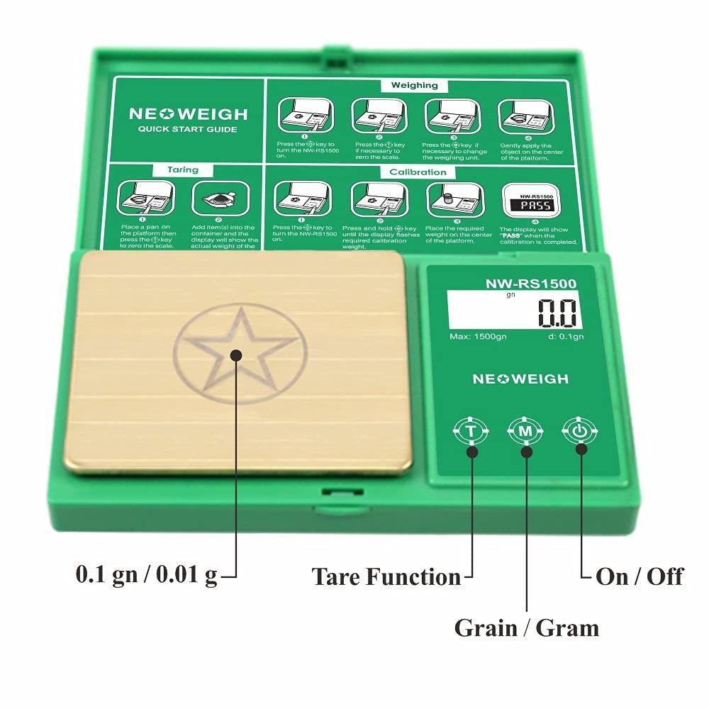 Reloading Scale, Powder Scale for Reloading, 1500 Grains X 0.1 Gn, Digital Powde