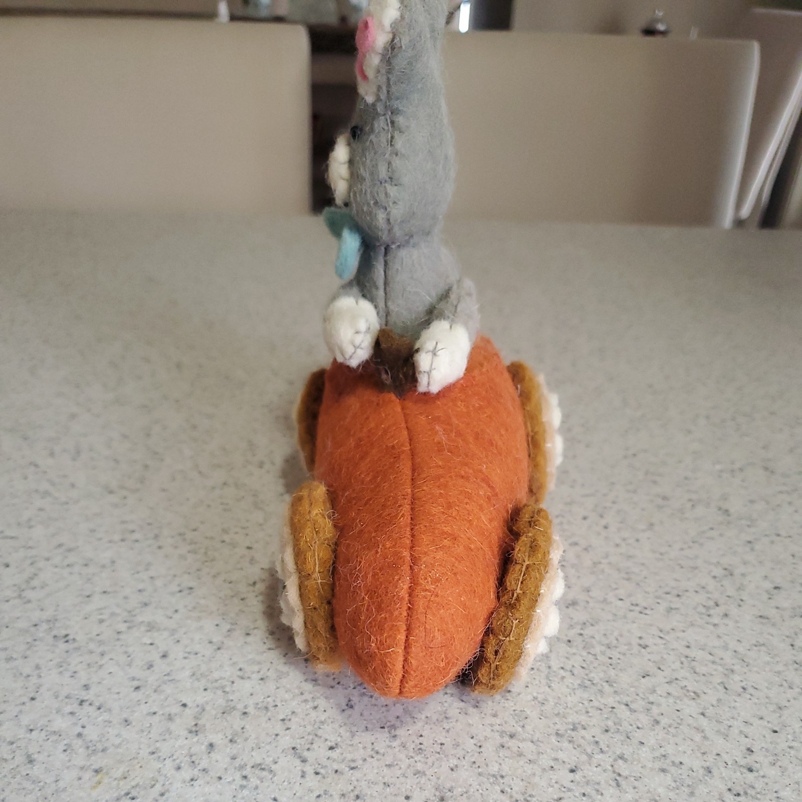Felt Easter Bunny In A Carrot Car Spring Decor
