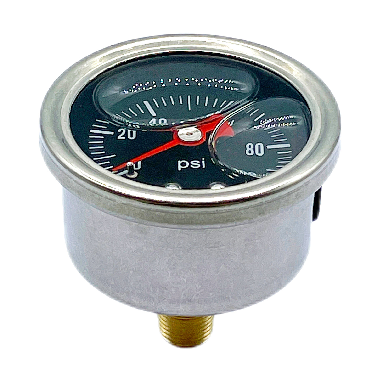 Liquid 0-100psi Fuel Pressure Gauge Regulator Gauge 1/8" NPT W/ 6AN Adapter