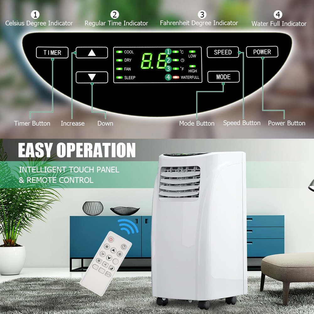 Portable Air Conditioner & Dehumidifier Function w/ Remote Window Kit 8,000 BTU