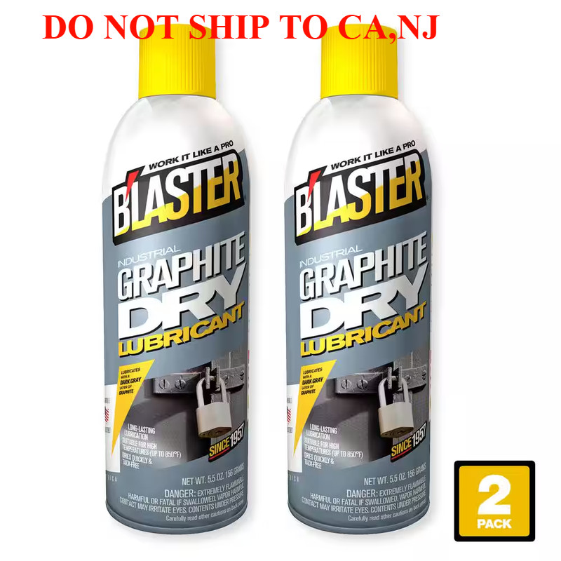 5.5 oz. Industrial Graphite Dry Lubricant Spray Pack of 2 Effective Lubrication