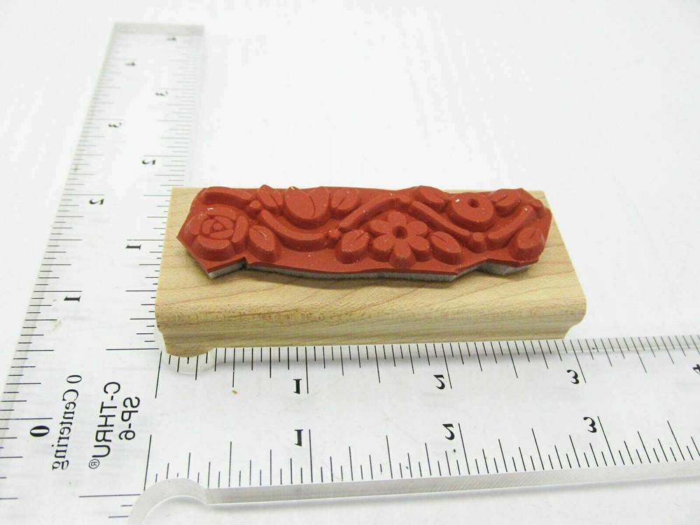 Flower Row Rubber Stamp - Stamp Set B314