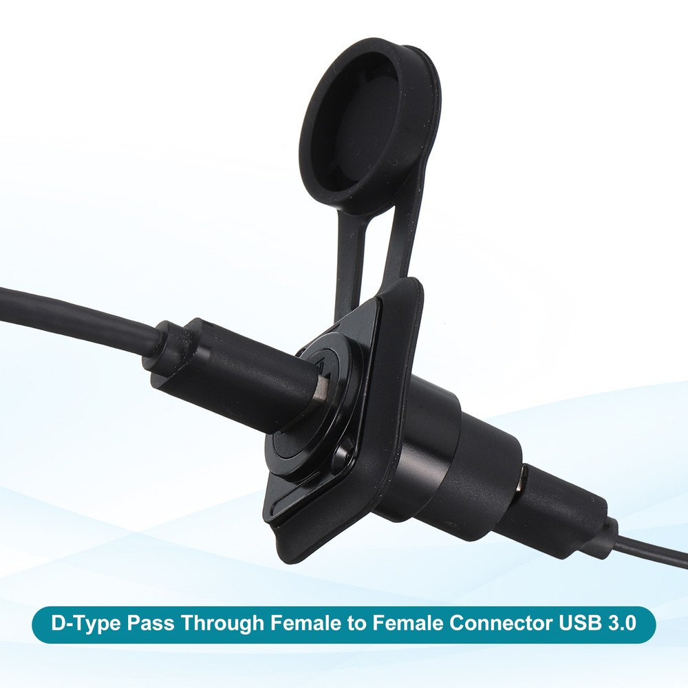 2Pcs USB 2.0 Panel Mount Coupler, D-Type USB Pass Through 480Mbps Silver