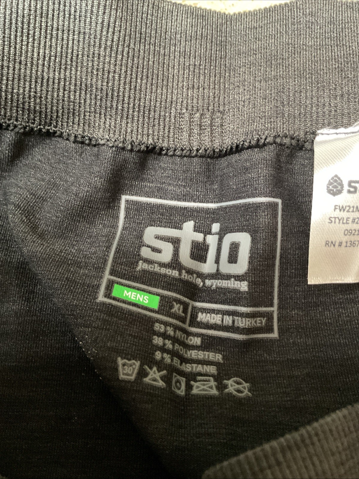 Mens Stio Leggings Boundary Tights Sz XL Black Heather Outdoor Hiking New