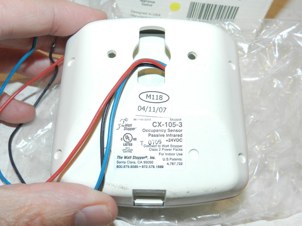 WATTSTOPPER CX-105-3 PIR CEILING WALL OCCUPANCY SENSOR 24VDC WHITE