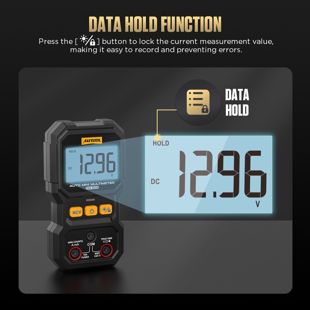 Auto Digital Multimeter Tester AC DC Volt Amp Meter NCV Ohm Current Tester TRMS