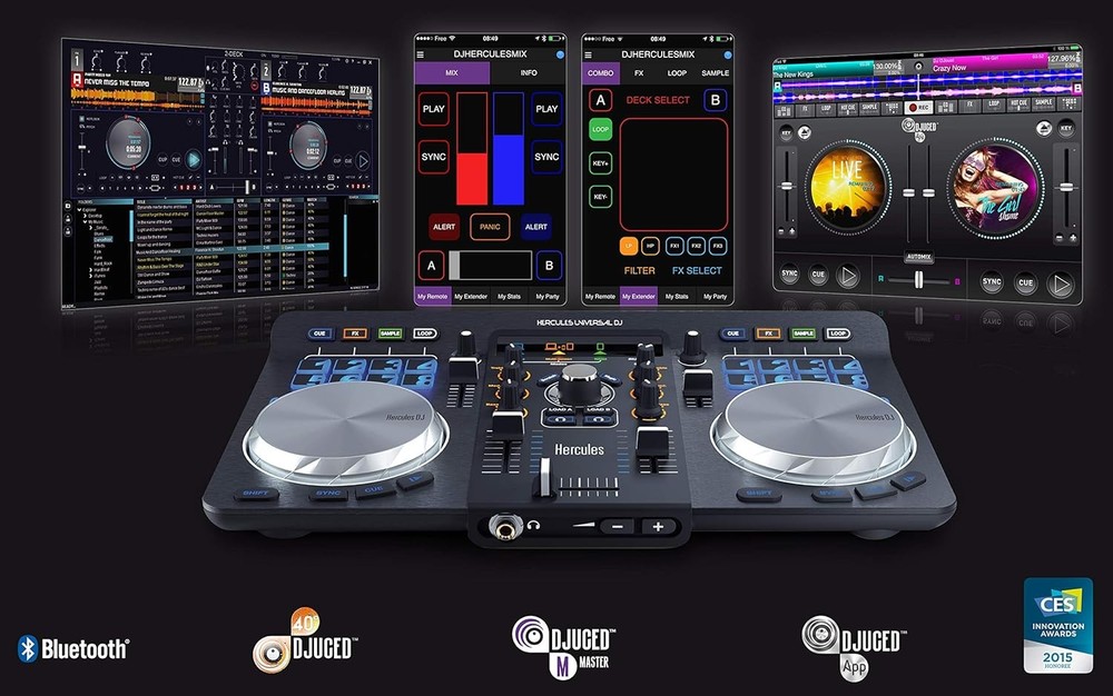 Hercules Universal DJ, Bluetooth & USB DJ Controller with Tablet & Smartphone
