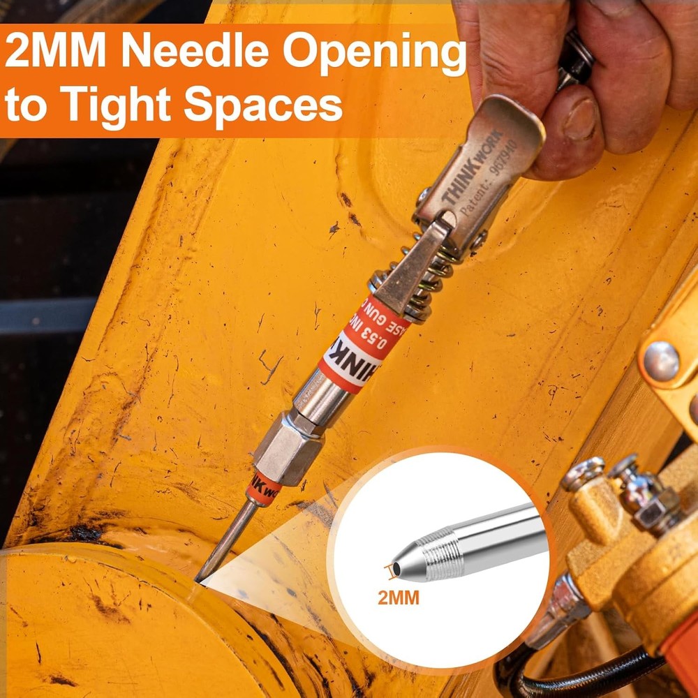 THINKWORK 4PC Quick Connect Greasing Accessory Kit, Grease Gun Couplers with 90