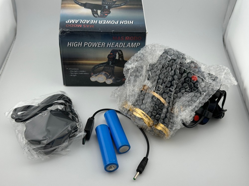 MAS MODO Recargable High Power 3-Light LED Waterproof Headlamp 3-Function