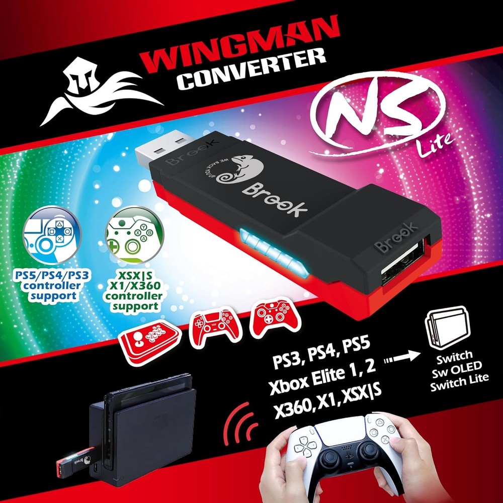 Brook Wingman NS Lite Wireless Controller Adapter for Nintendo Switch 2 and PC