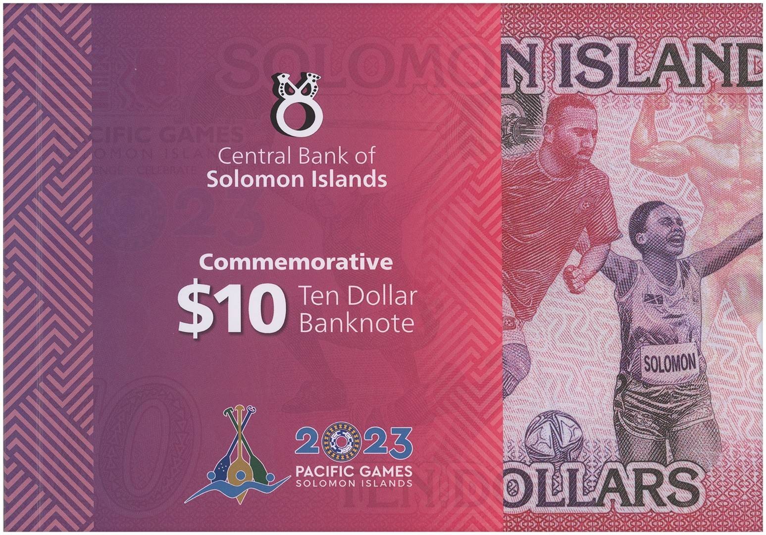 Solomon Islands 10 Dollars, 2023, P-39, UNC, Commemorative, Polymer, w/ Folder