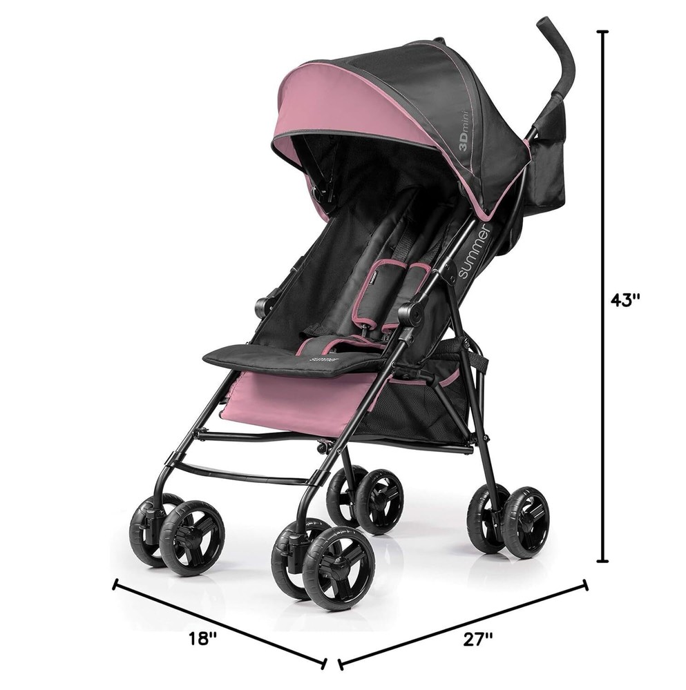 3Dmini Portable Stroller Lightweight Stroller w/Multi-Position Recline Durable