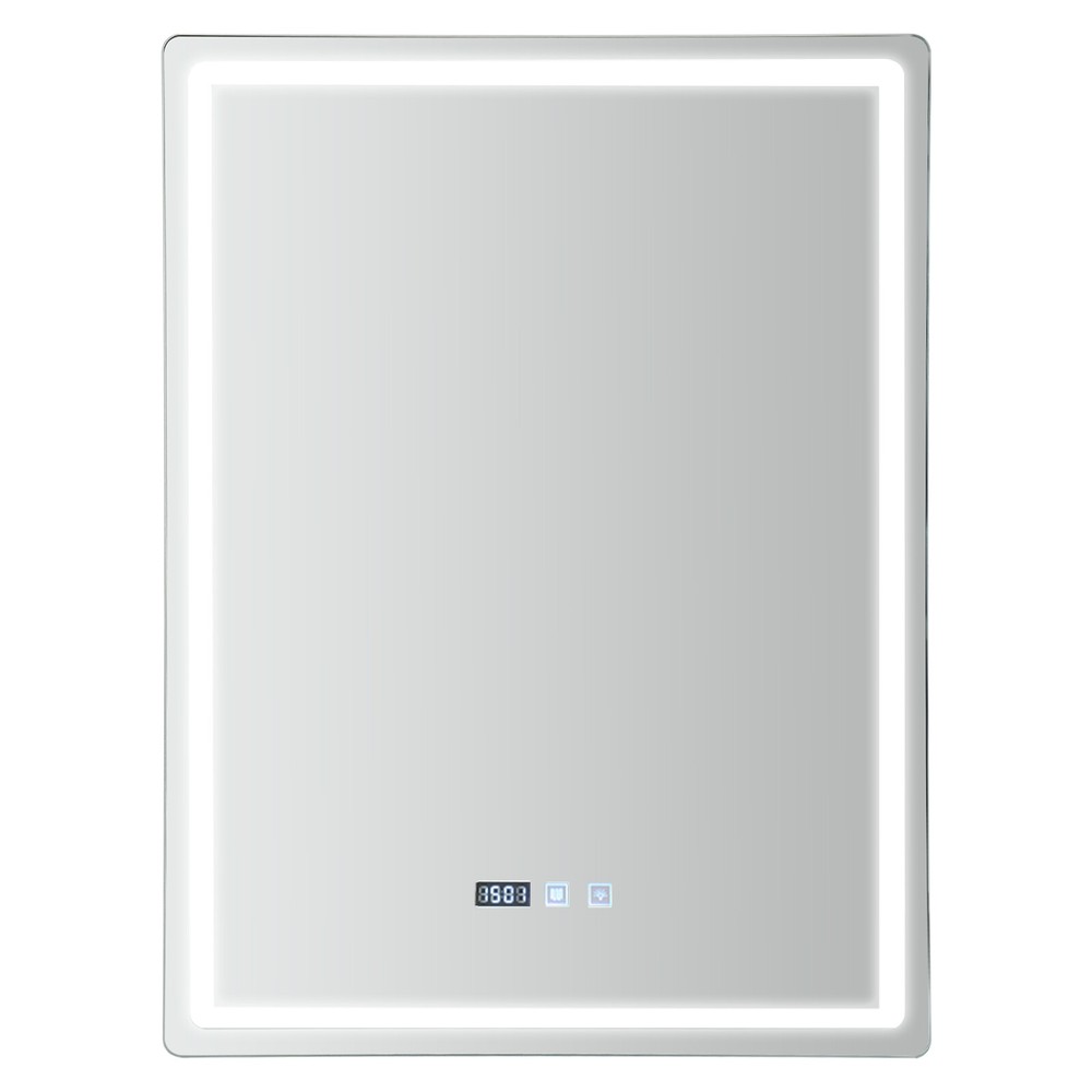 LED-Bathroom-Mirror Rectangular Dimmable Anti-Fog Mirror w/ Light Wall Mounted